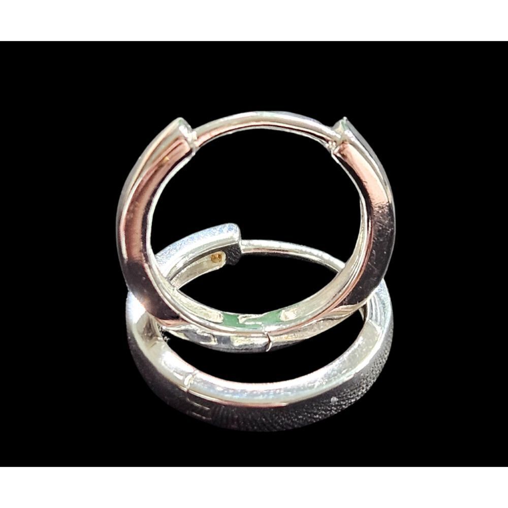 Silver Huggie 3g "IBB CN" Marked Earrings .5" Diameter